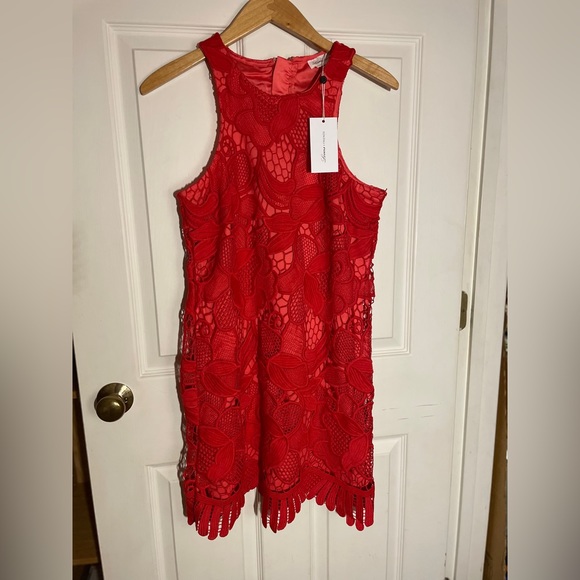 Caspian Shift Dress in Coral - Picture 11 of 14